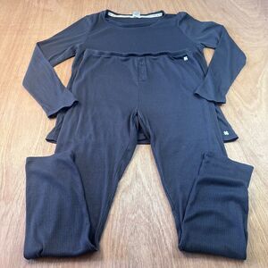 Lucky Brand Ribbed Lounge Set Women’s Large Heather Gray Top & Pants